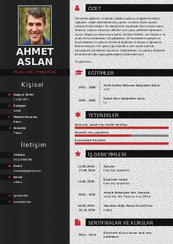 Vinç Operatörü Cv Örnekleri cv indir